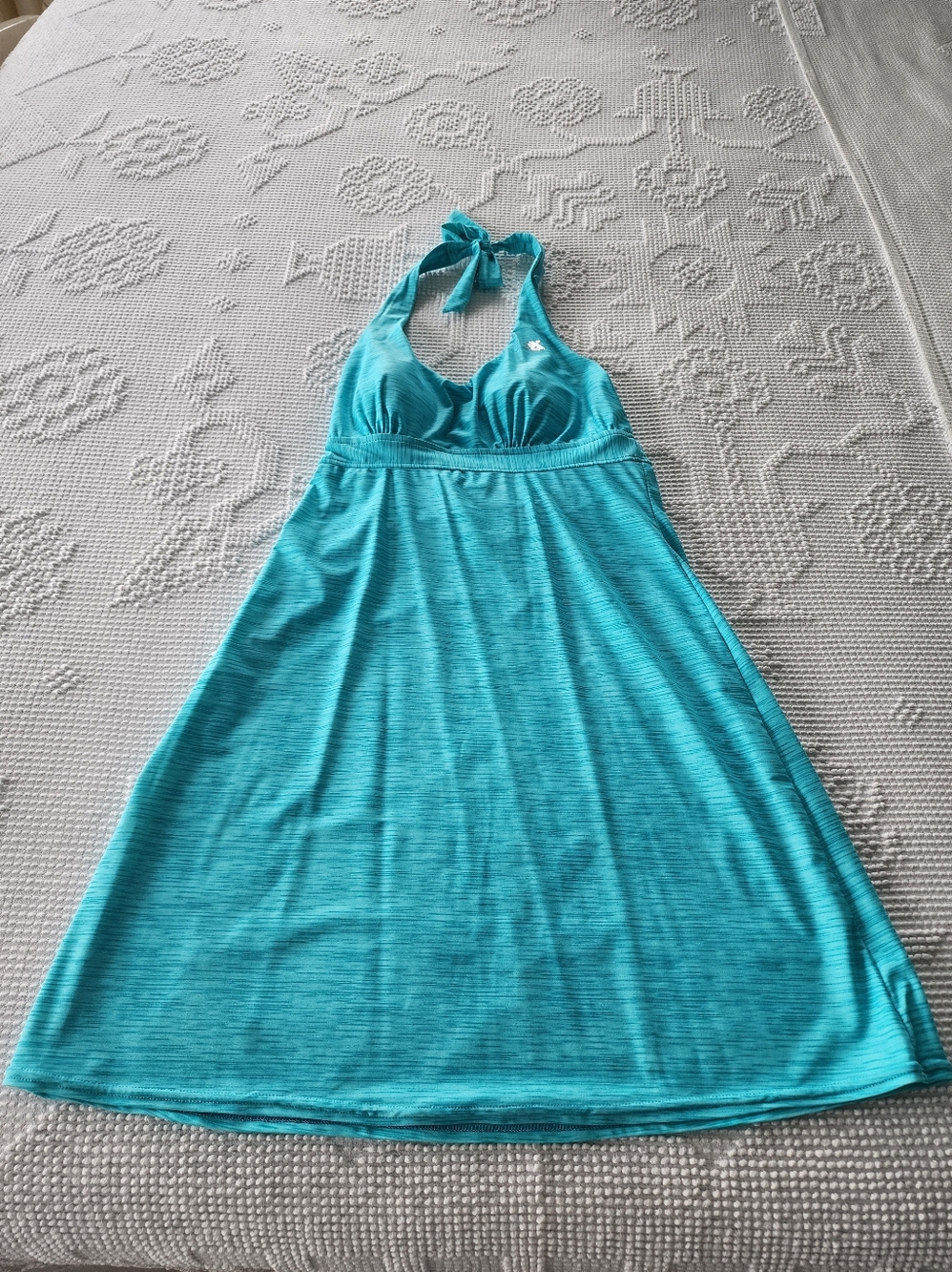 ZeroXposur Bright Turquoise Halter Swim Dress